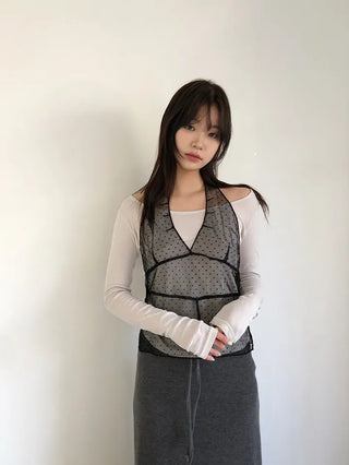 Dot Halterneck Bustier