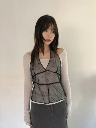 Dot Halterneck Bustier