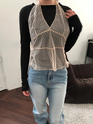 Dot Halterneck Bustier