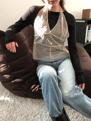 Dot Halterneck Bustier