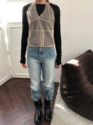 Dot Halterneck Bustier