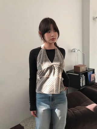 Dot Halterneck Bustier