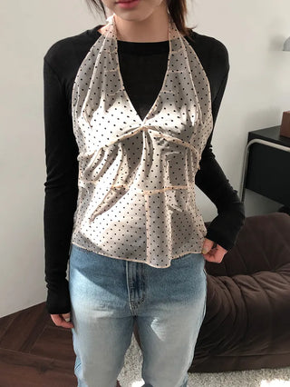Dot Halterneck Bustier