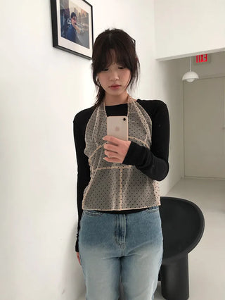 Dot Halterneck Bustier