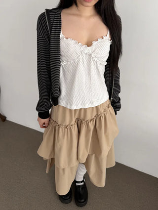 New Spring Arrival Toffee Soft Striped Zip Up Hoodie