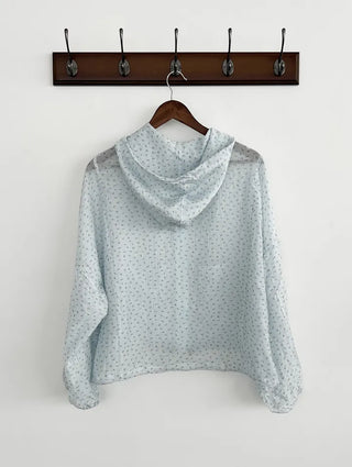 Slen Flower String Hooded Windbreaker Jacket