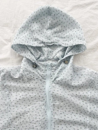 Slen Flower String Hooded Windbreaker Jacket