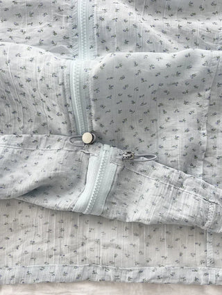 Slen Flower String Hooded Windbreaker Jacket