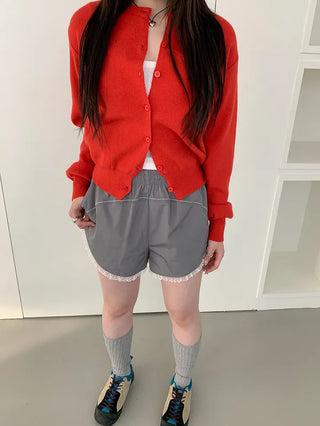 Basic Round Button Knit Cardigan