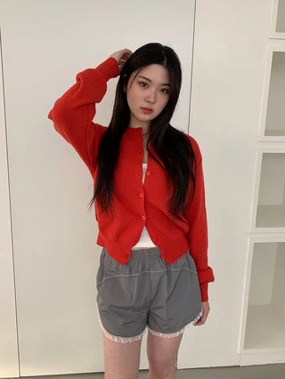 Basic Round Button Knit Cardigan