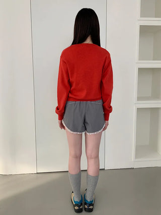 Basic Round Button Knit Cardigan