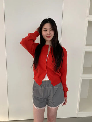 Basic Round Button Knit Cardigan
