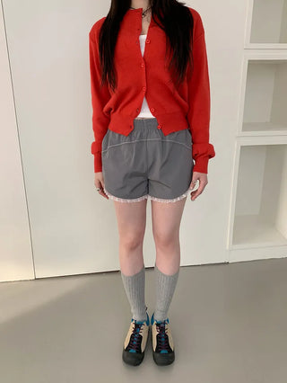 Basic Round Button Knit Cardigan