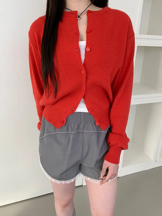 Basic Round Button Knit Cardigan