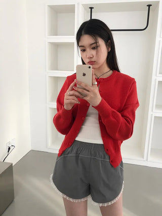Basic Round Button Knit Cardigan