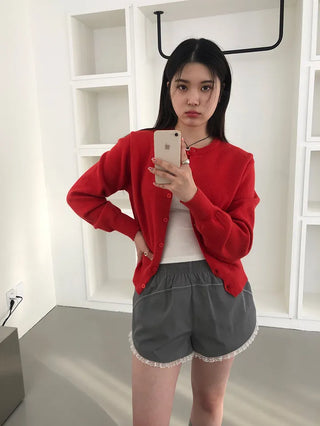 Basic Round Button Knit Cardigan