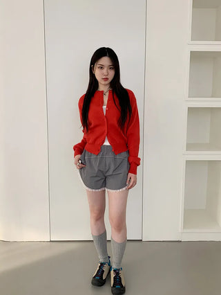 Basic Round Button Knit Cardigan