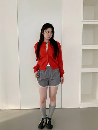 Basic Round Button Knit Cardigan