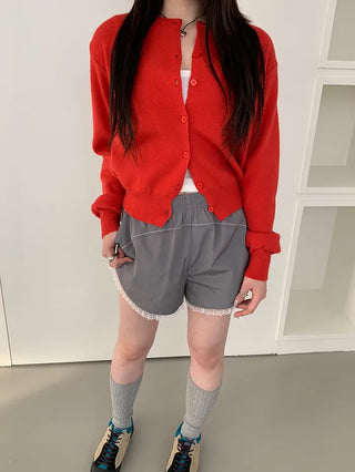 Basic Round Button Knit Cardigan