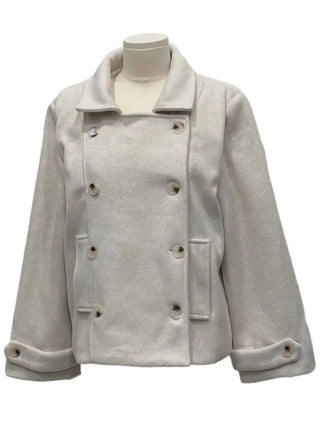 Classic double button collar half coat in