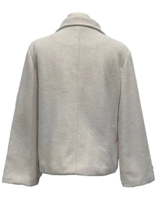 Classic double button collar half coat in
