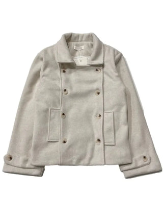 Classic double button collar half coat in