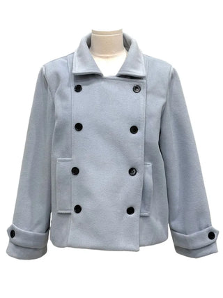 Classic double button collar half coat in