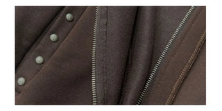 Kikimi Rivet Fleece Stud Wide Shibori Hooded Zip-Up