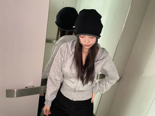 Kikimi Rivet Fleece Stud Wide Shibori Hooded Zip-Up
