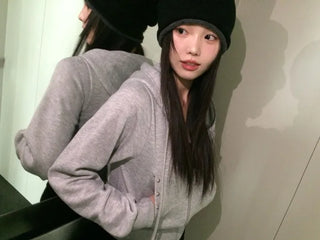 Kikimi Rivet Fleece Stud Wide Shibori Hooded Zip-Up
