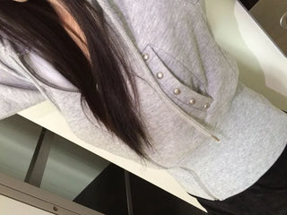 Kikimi Rivet Fleece Stud Wide Shibori Hooded Zip-Up