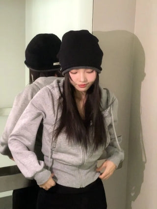Kikimi Rivet Fleece Stud Wide Shibori Hooded Zip-Up