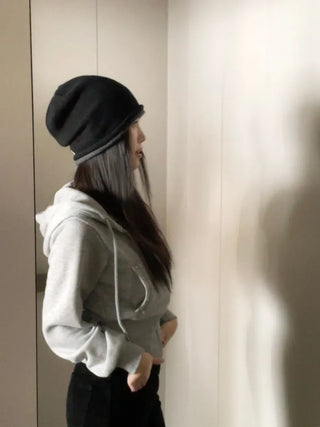 Kikimi Rivet Fleece Stud Wide Shibori Hooded Zip-Up