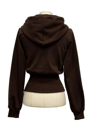Kikimi Rivet Fleece Stud Wide Shibori Hooded Zip-Up