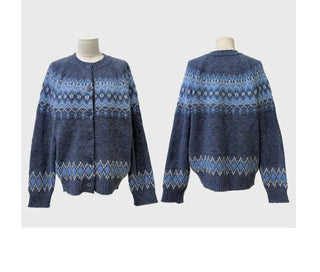 Honoa Vintage Winter Nordic Loose Fit Button Knit Cardigan