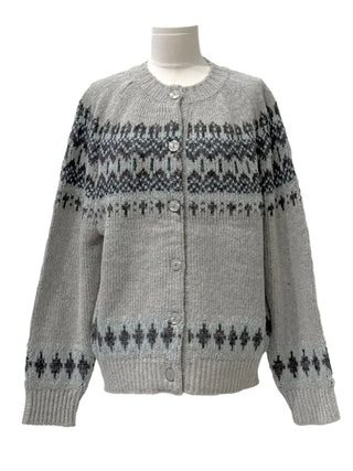 Honoa Vintage Winter Nordic Loose Fit Button Knit Cardigan