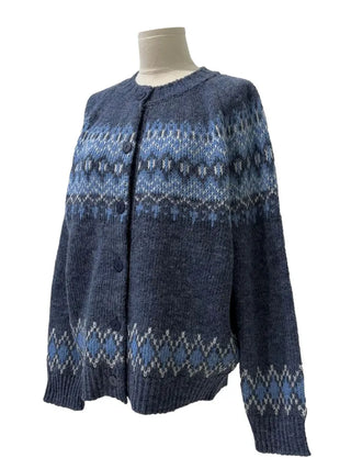 Honoa Vintage Winter Nordic Loose Fit Button Knit Cardigan