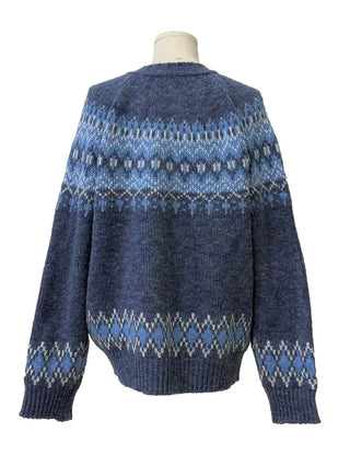 Honoa Vintage Winter Nordic Loose Fit Button Knit Cardigan