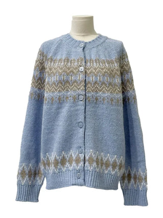 Honoa Vintage Winter Nordic Loose Fit Button Knit Cardigan