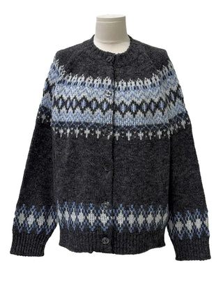 Honoa Vintage Winter Nordic Loose Fit Button Knit Cardigan