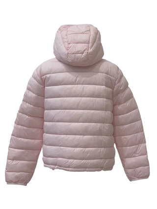 Snow candy pastel soft warm volume patch high neck zip-up hood string wellon lightweight padding