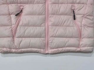 Snow candy pastel soft warm volume patch high neck zip-up hood string wellon lightweight padding