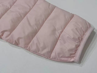 Snow candy pastel soft warm volume patch high neck zip-up hood string wellon lightweight padding