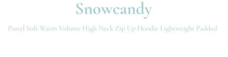 Snow candy pastel soft warm volume patch high neck zip-up hood string wellon lightweight padding