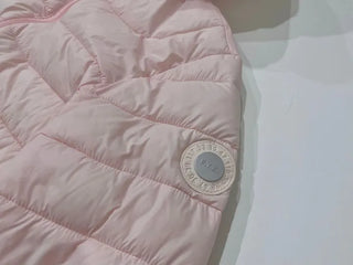 Snow candy pastel soft warm volume patch high neck zip-up hood string wellon lightweight padding