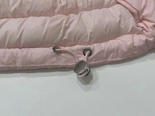 Snow candy pastel soft warm volume patch high neck zip-up hood string wellon lightweight padding