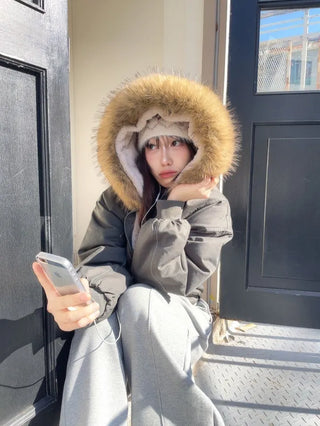Warmer vintage two-way avant-garde fit fur detachable nightwear padded shibori jumper