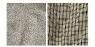 Breeze Latte two-tone check fleece high-neck collar neck two-way loose-fit padded jumper