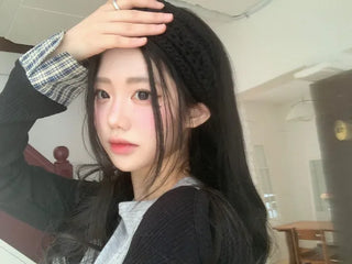 Kinu Checked Color Block Layered Golji Knit Cardigan
