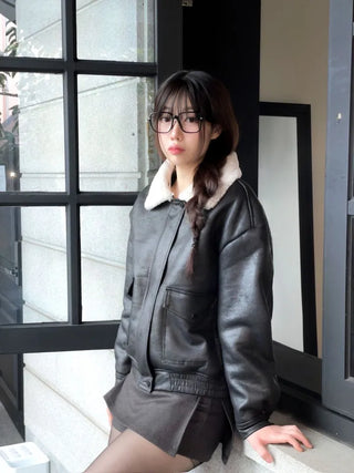 Soba fleece mustang flap pocket jacket jumper